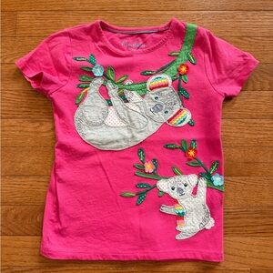 Mini Boden Pink Koala Appliqué Tee 7/8